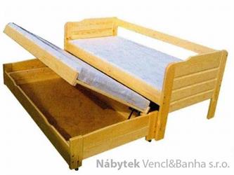 dřevěná dvojí postel z masivu Duo-Perfect chalup