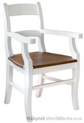 dřevěná rustikální stylová jídelní židle z masivního dřeva borovice Mexicana D20bíla/med euromeb