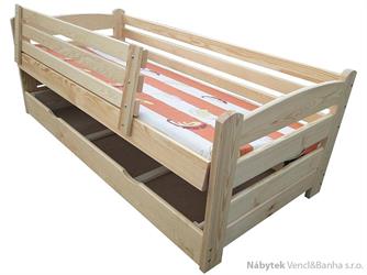 dětská dřevěná jednolůžková postel s úložným prostorem Smyk chalup