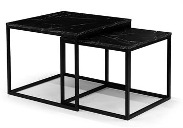 Sada konferenčních stolků VEROLI 06 černý mramor na kovovém rámu gib