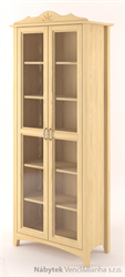 dřevěná prosklená vitrína, knihovna, z masivního dřeva borovice Castello CAS-S-09 drewm