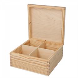 Dřevěná krabička na čaj 4 přihrádky H4 galanteriadrew