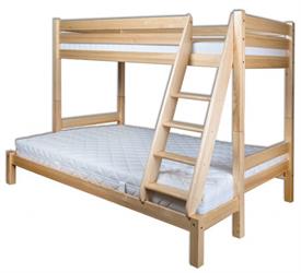 dřevěná patrová postel z masivního dřeva borovice LK155 pacyg