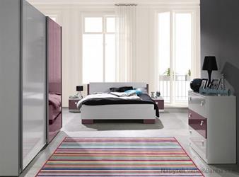 ložnicová sestava nábytku, ložnice Lux bílý / fialový lesk maride