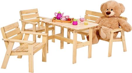 dětský dřevěný zahradní nábytek set 2+1+1 Aster children trim