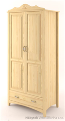 šatní skříň dvojí dvířková Castello ramínková z masivního dřeva borovice drewm CAS-S-02