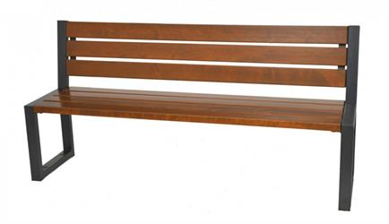 dřevěná zahradní lavice z masivního dřeva Commodus s opěradlem natural Ratan