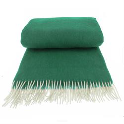 Jednobarevná vlněná deka zelená 155x205 Kacz