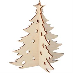 Dřevěná vánoční ozdoba dekorace 3D vánoční stromek na stojanu 20 cm galanteriadrew