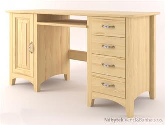 dřevěný psací stůl, PC stolek z masivního dřeva Castello CAS-S-32 drewm