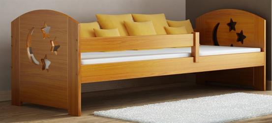 dětská dřevěná jednolůžková postel - MOLI 190X80 wrob olše