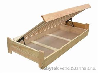 dřevěná jednolůžková postel s úložným prostorem Champion chalup