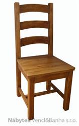 dřevěná rustikální stylová jídelní židle z masivního dřeva borovice Mexicana D24 euromeb