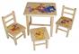 dětský stoleček a židličky z borovice Medvídek Pú NR3 1S+2K+1T mixdre