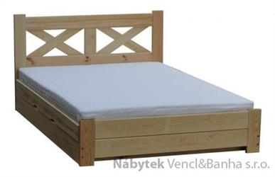 dřevěná dvoulůžková manželská postel s úložným prostorem Imperia chalup