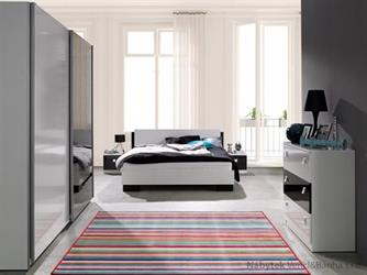 ložnicová sestava nábytku, ložnice Lux bílý / černý lesk maride