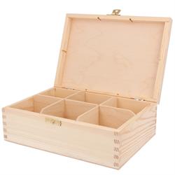 Dřevěná krabička na čaj 6 přihrádek H6Z uzamykatelná galanteriadrew