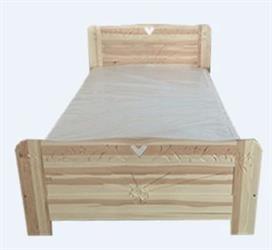 Rustikální dvoulůžková postel z masivu borovice Horal jandre