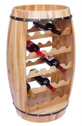 Dřevěný stojan na víno, soudek na víno na 23 lahví přírodní Dandi
