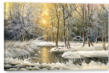 Obraz na plátně tištěný Zimní les Art