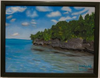 Ručně malovaný obraz na plátně krajina Mauricius